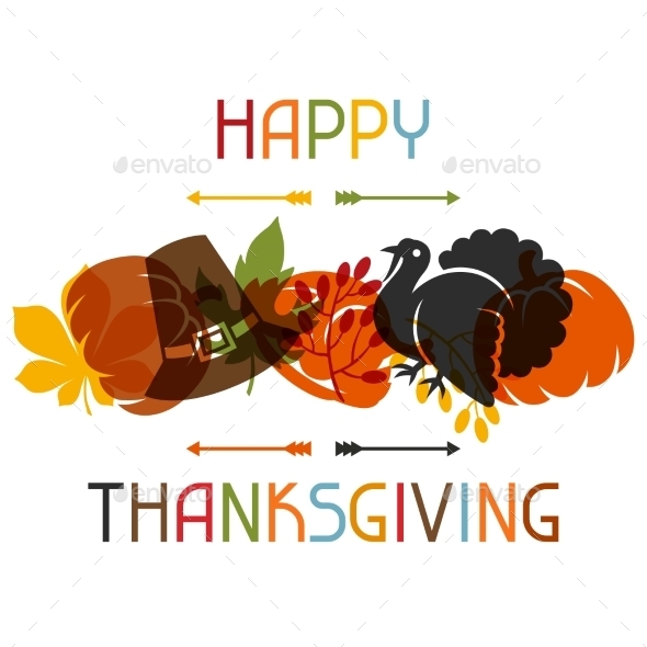 Happy Thanksgiving Day Card Design With Holiday