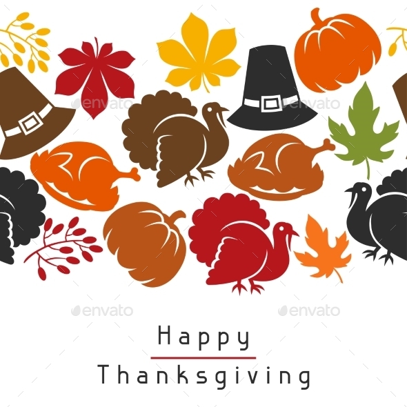 Happy Thanksgiving Day Seamless Pattern