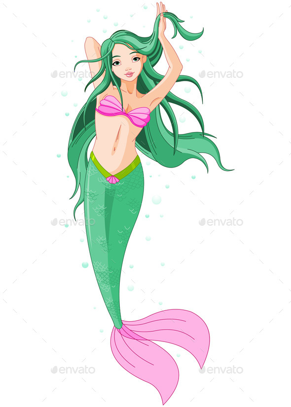 Mermaid Girl Under the Sea