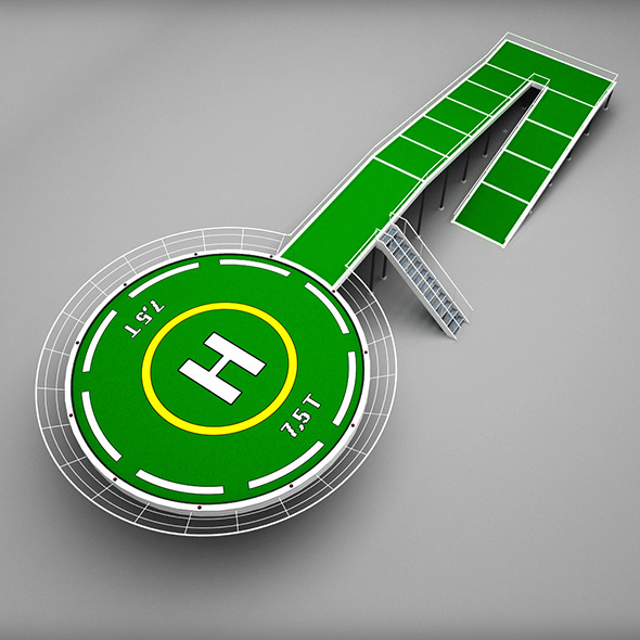 Helipad rounded high scaffolding - 3DOcean Item for Sale