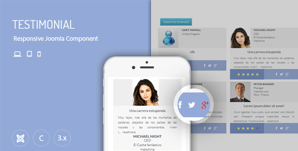 Testimonial Showcase - Responsive Joomla Extension