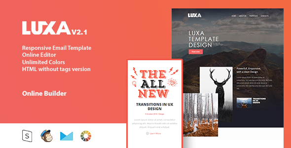 LUXA - Responsive Email Template + Online Editor