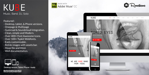 Kube - Musician, DJ, Band, Music Muse Template