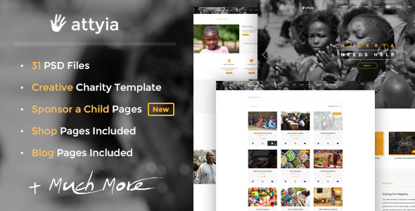 Attyia - Creative Charity PSD Template