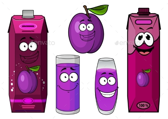 Happy Fresh Plum Juice Characters