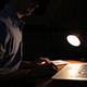 Freelancer Working In Studio By Night - VideoHive Item for Sale