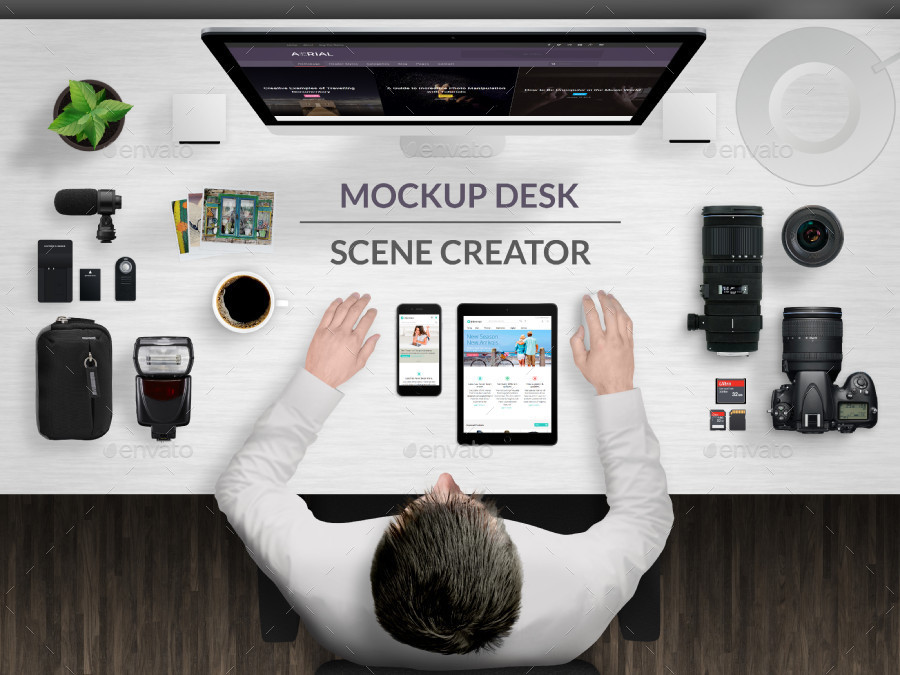 Download Mockup Desk Scene Creator by RSplaneta | GraphicRiver