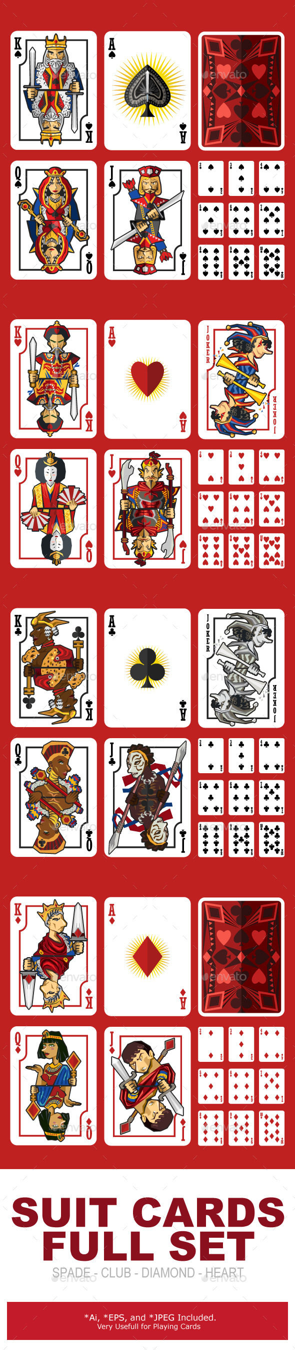Suit Playing Cards Full Set