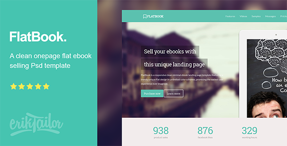 FlatBook - Flat Ebook Selling Psd Template