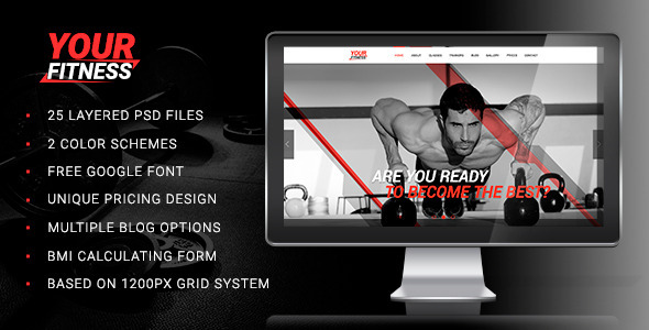 YourFitness -- Sports Blog, Fitness Clubs, Gym PSD