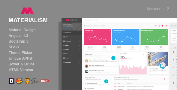 Materialism - Angular Bootstrap Admin Template