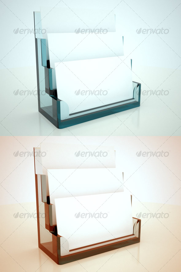 Glass Tri-Card Holder Glass Tri-Card Holder