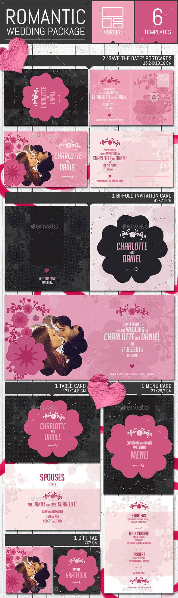 Romantic Wedding Invitation Pack Template