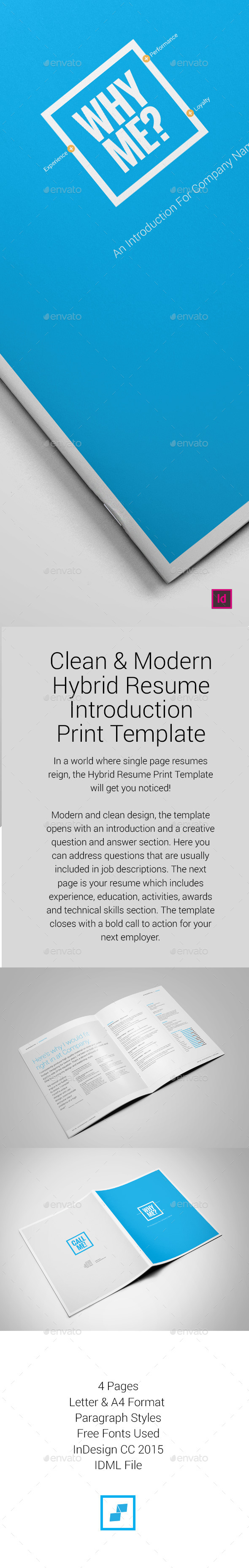 Hybrid Resume Print Template