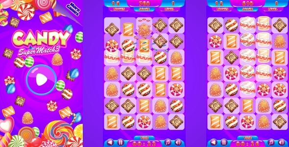 Candy Match3 - HTML5 Mobile Game (Capx)