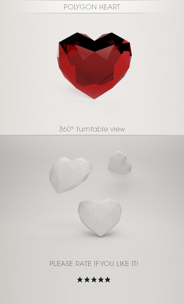 Polygon Heart - 3DOcean Item for Sale