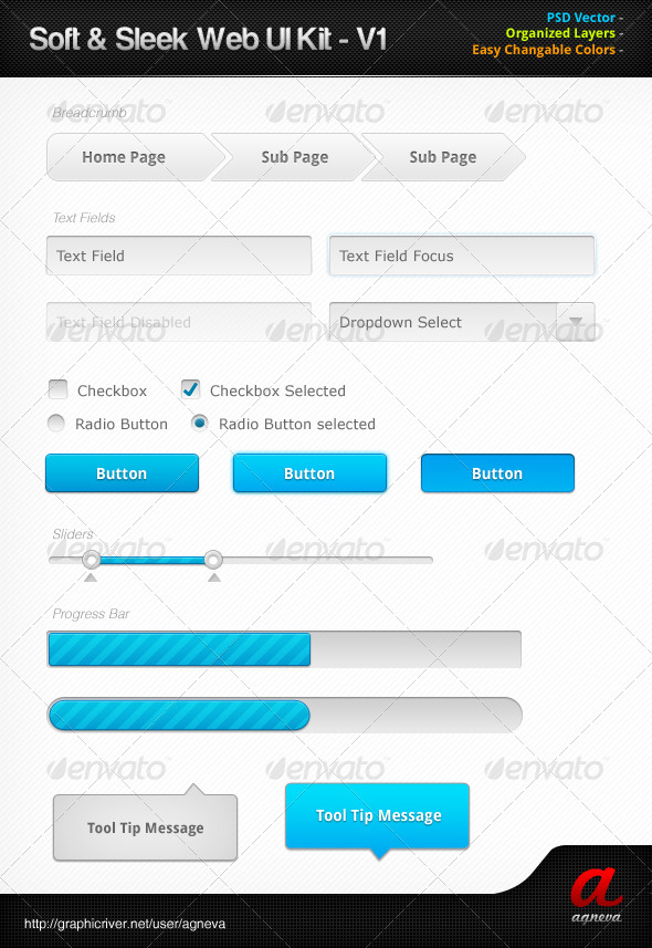 Soft & Sleek Web UI Kit - User Interfaces Web Elements