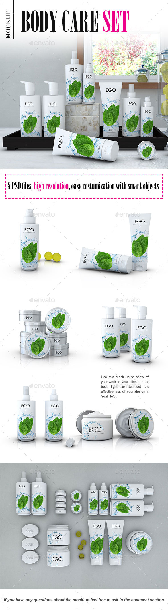 Cosmetics Bottles and Jars Mock-up