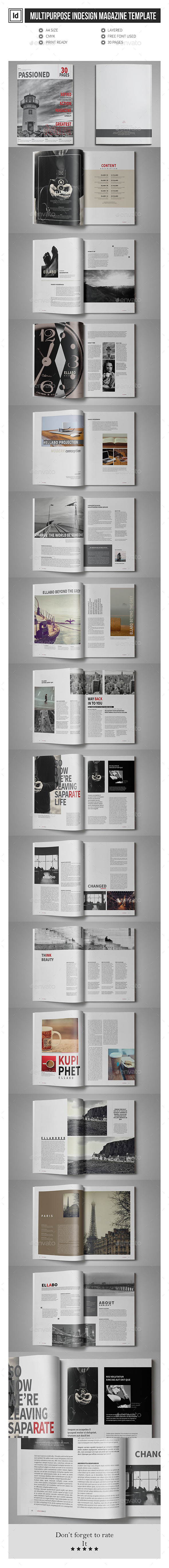 Graphicriver Multipurpose InDesign Magazine Template 12810404