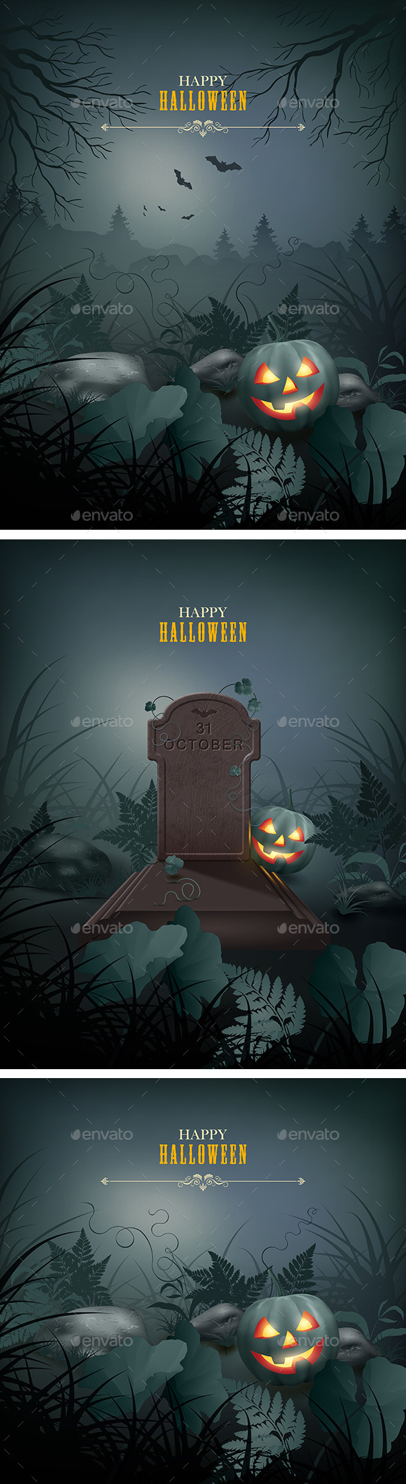 Halloween Vector Night Scene