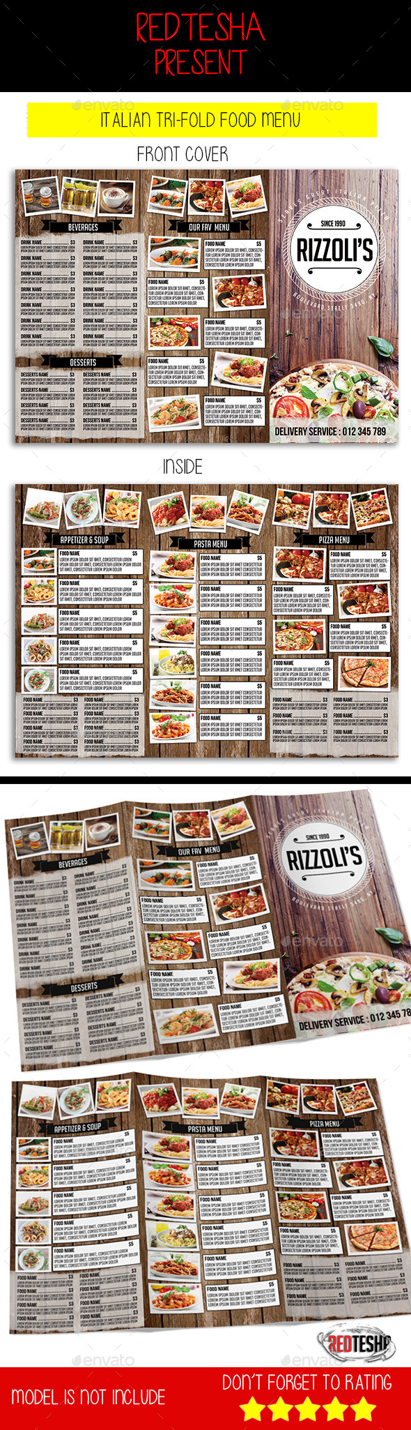 Graphicriver Italian Tri-fold Menu 12814062