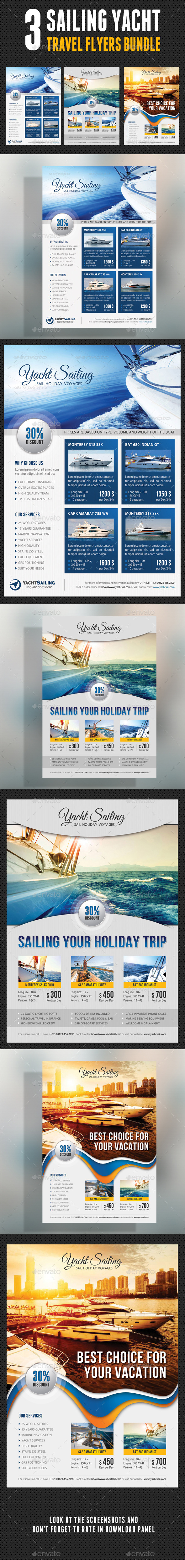 Graphicriver 3 in 1 Sailing Yacht Travel Flyers Bundle V03 12815095