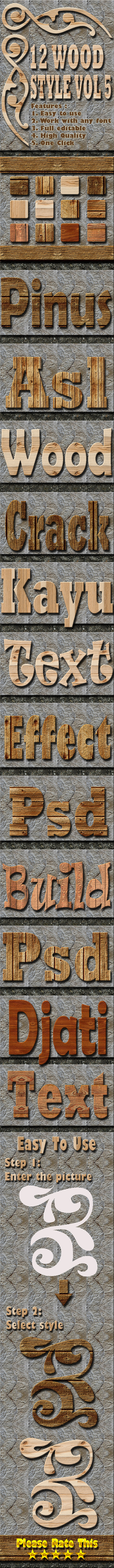 Graphicriver 12 Wood Text Effect Style Vol 5 12816970