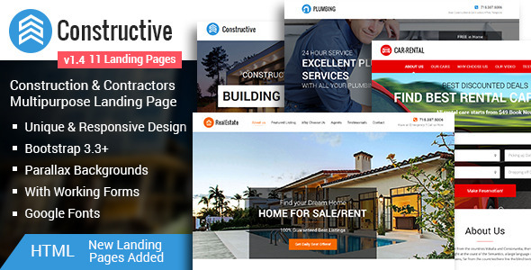 Constructive-Contractors Multipurpose HTML Landing Page