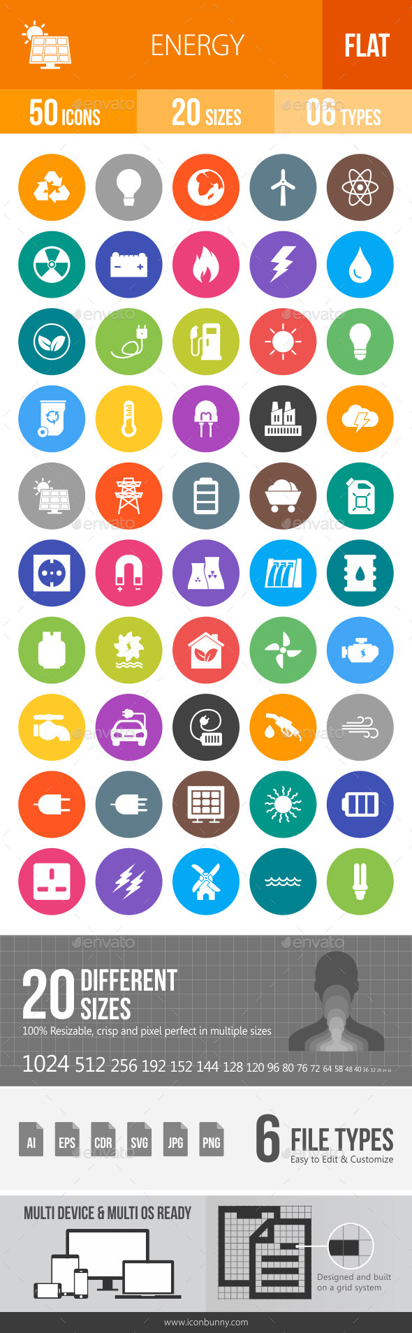 Graphicriver Energy Flat Round Icons 12835204