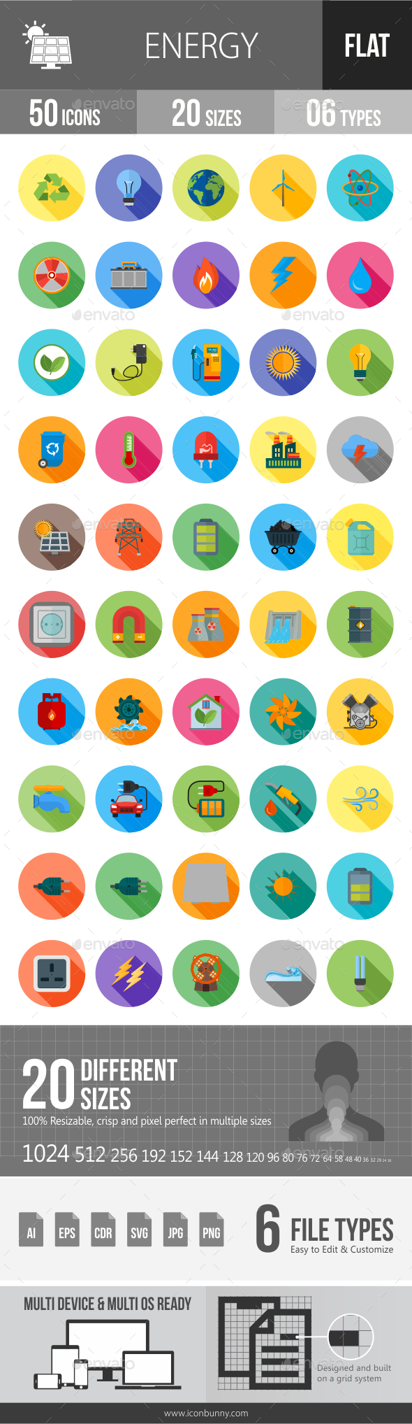 Graphicriver Energy Flat Shadowed Icons 12835275