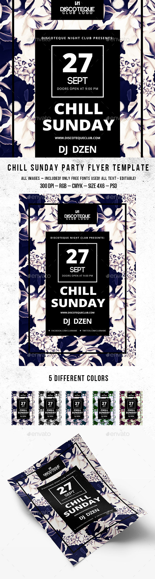 Graphicriver Chill Sunday Party Flyer 12836124
