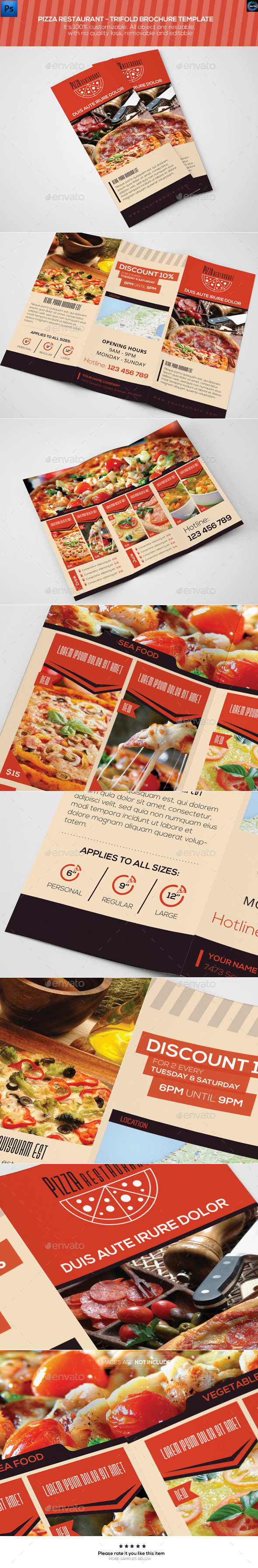 Graphicriver Pizza Restaurant - Trifold Brochure Template 12836991