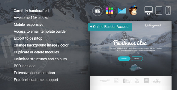 Underground - Responsive Email + MG Builder