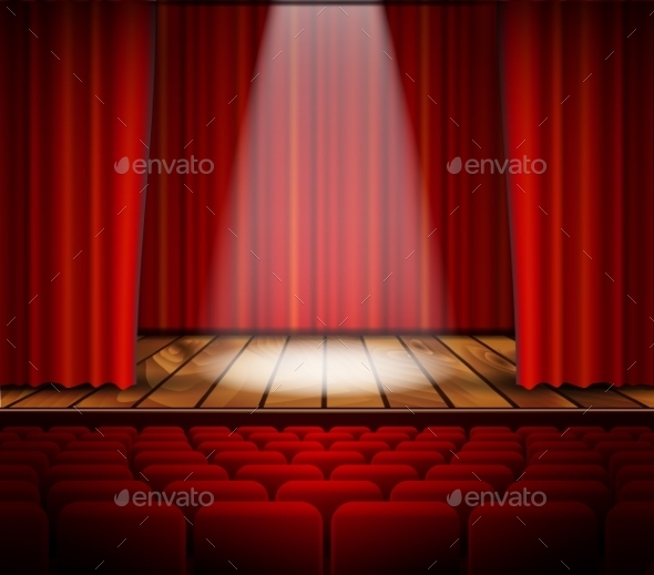 Graphicriver A Theater Stage With a Red Curtain 12844262