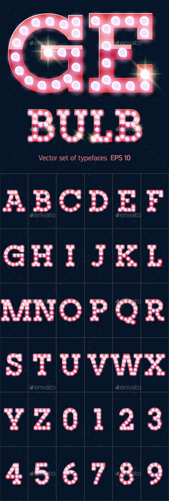 Graphicriver Festive Pink Vector Lamp Alphabet 12806967