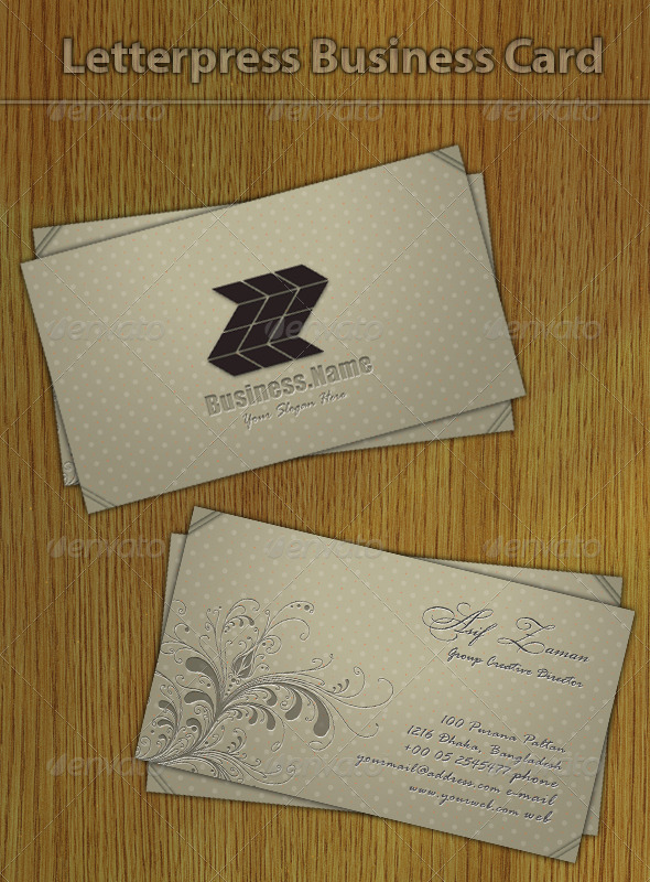 Letterpress Business Card - Creative Business Cards