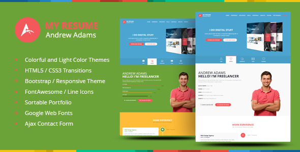 My Resume | One Page HTML5 Responsive Unique Theme