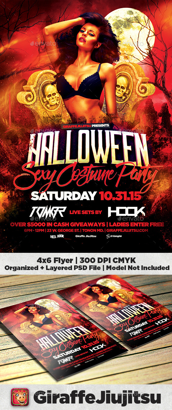 Sexy Halloween Costume Party Flyer Template