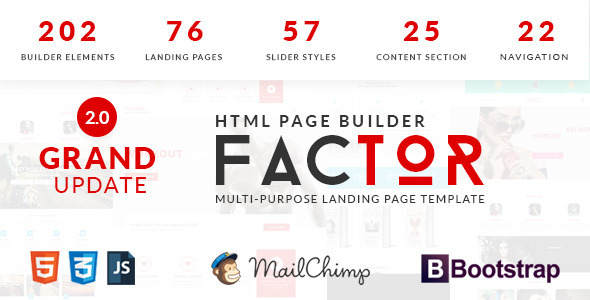 Factor - Multipurpose Landing Page Template With Page Builder