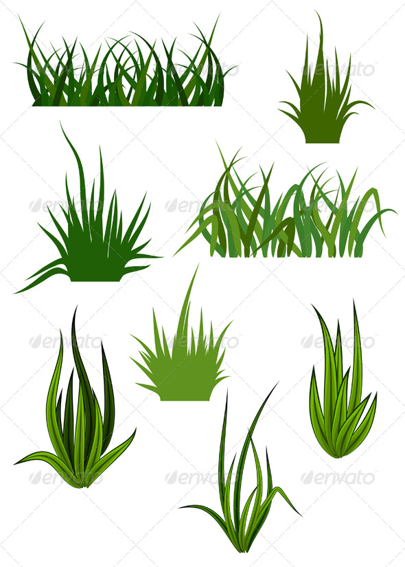 Green Grass Elements for Design Green Grass Elements for Design