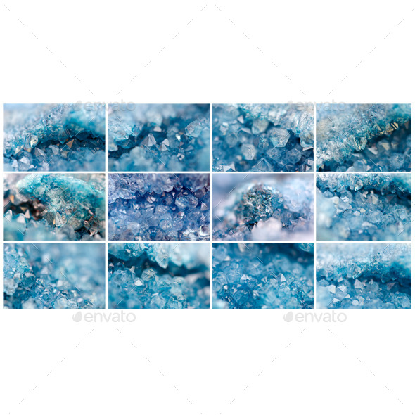 Graphicriver Druse blue crystals Agate SiO2 silicon dioxide 12850819
