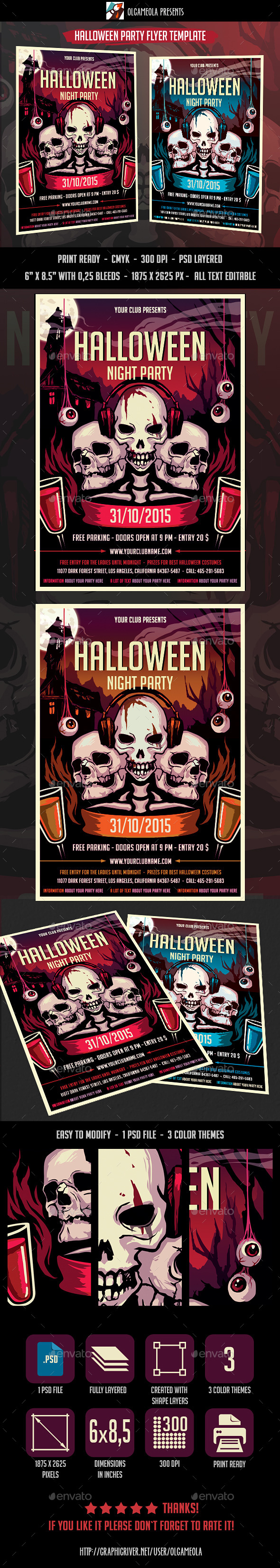 Halloween Night Party Flyer Template