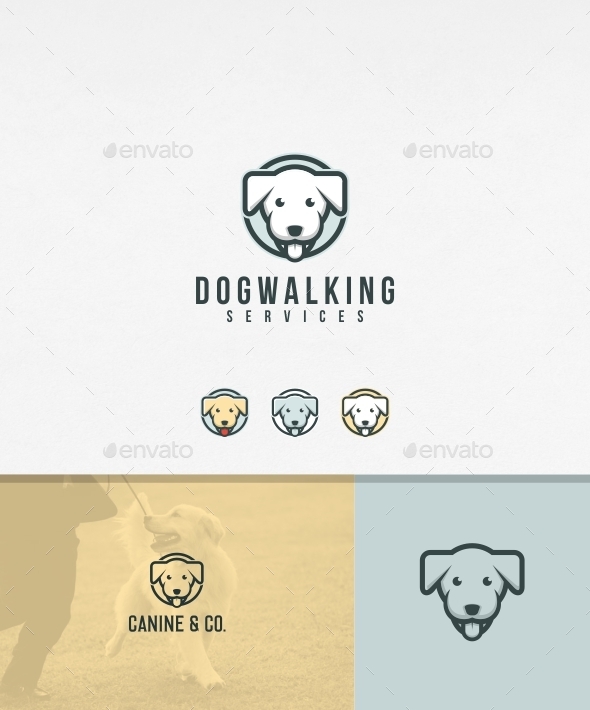 Dog Walking Logo Template