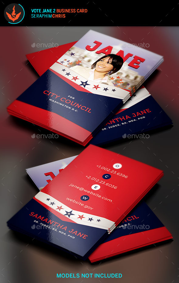 Vote Jane 2 Political Business Card Template