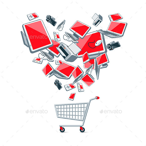 Graphicriver Electronics above a Shopping Cart 12855549