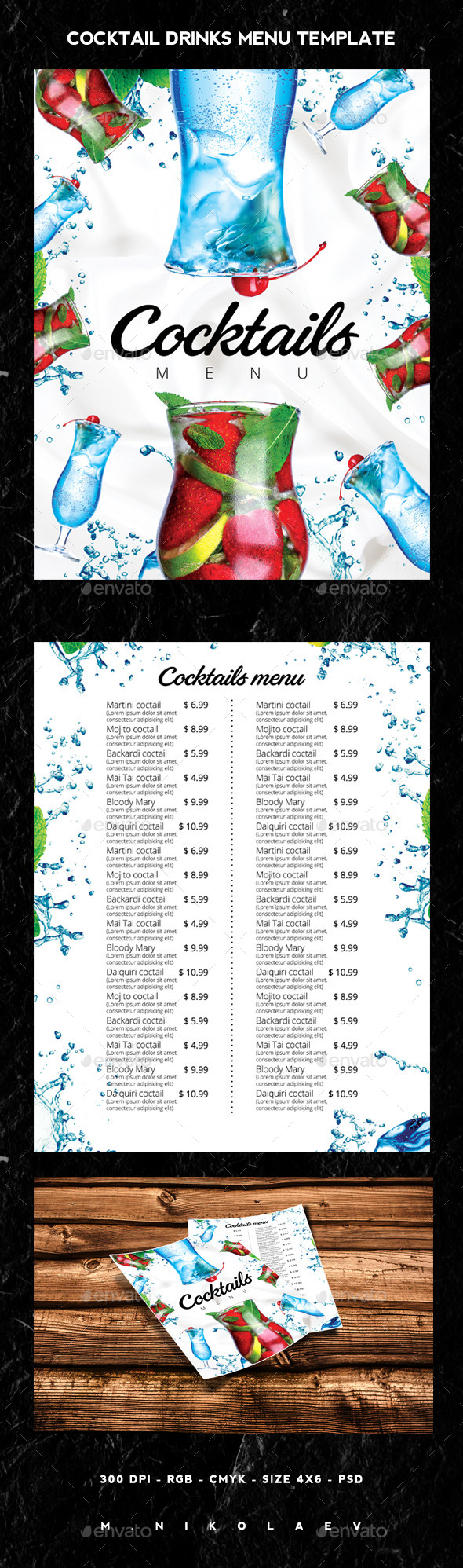 Graphicriver Cocktail Drinks Menu 12802583