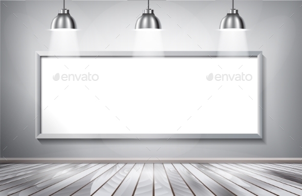 Graphicriver White Brick Show Room with Spotlights 12858466