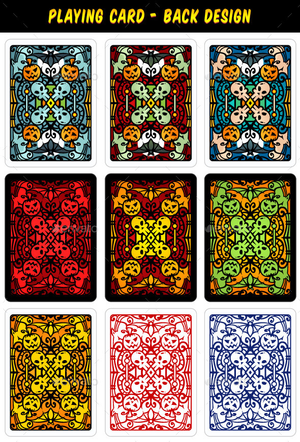 Graphicriver Halloween Playing Card Back Design 12859407