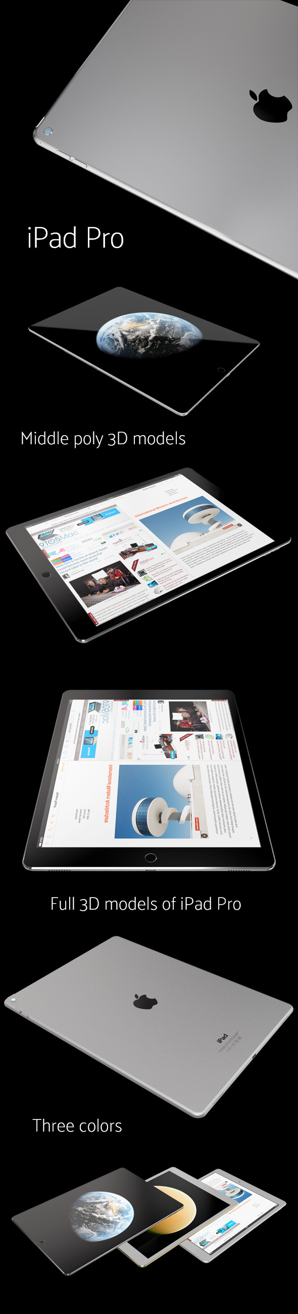 3docean 3D models of iPad Pro 12865065