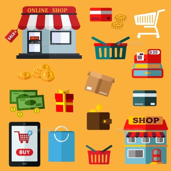 Graphicriver Shopping And Retail Flat Icons 12866132
